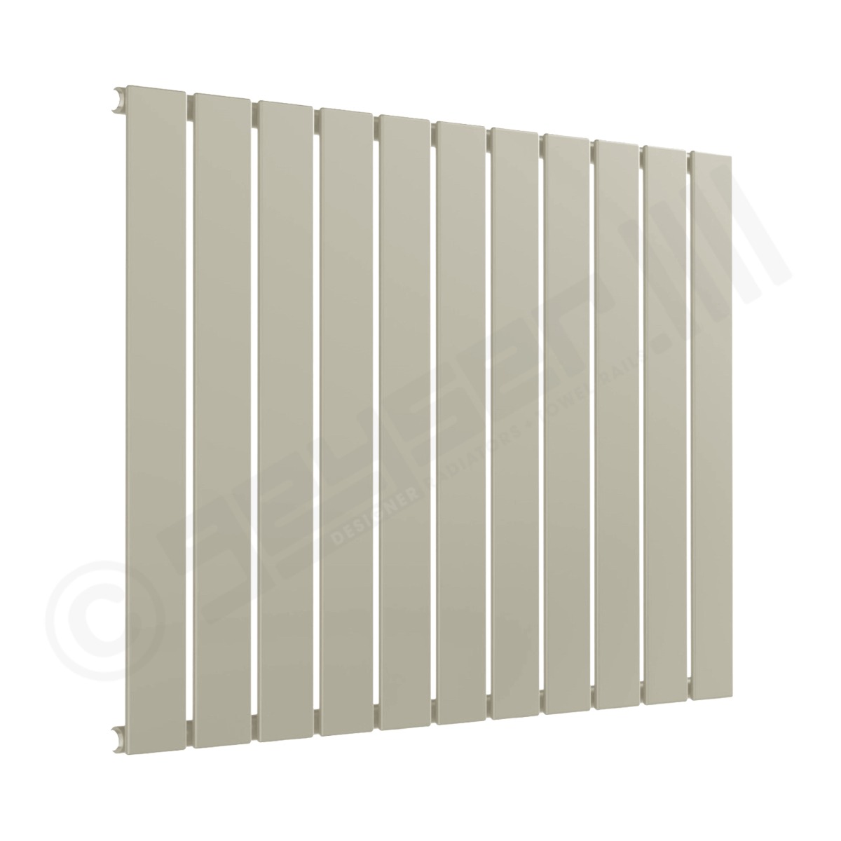 Cardiff Special Flat Horizontal Single Panel Designer Radiator 600mm x 810mm in Pebble Grey RAL 7032