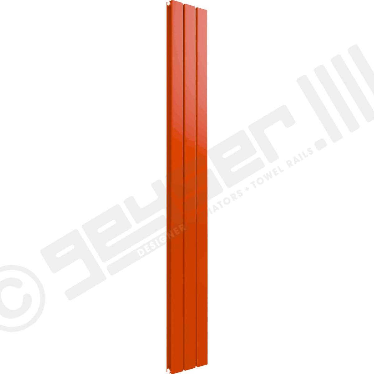 Cardiff Special Vertical Double Panel Radiator 1600mm x 218mm in Pure Orange RAL 2004