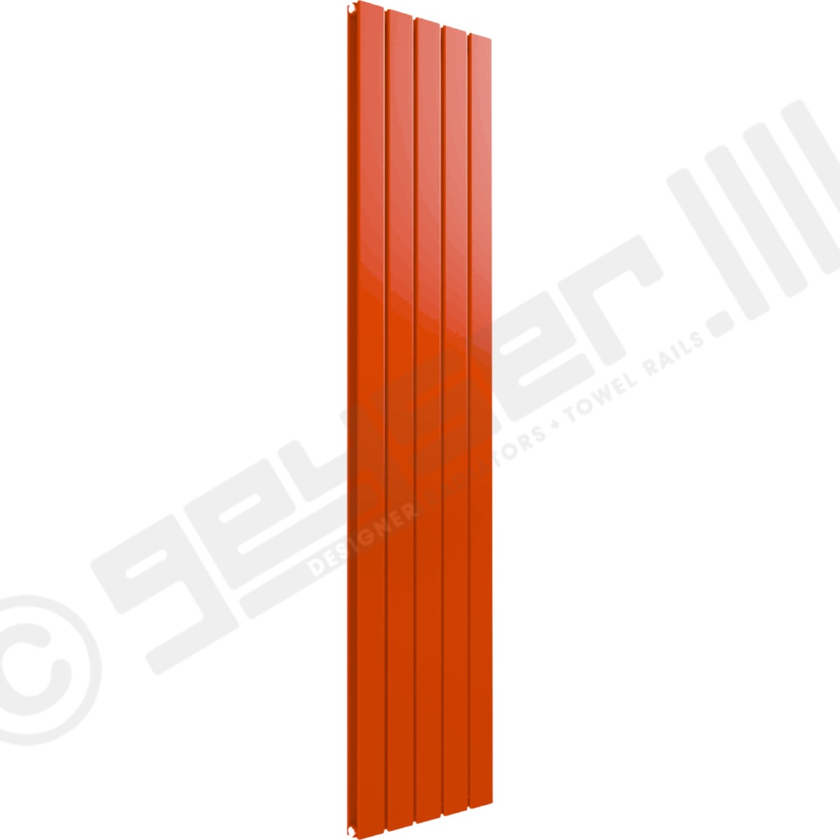 Cardiff Special Flat Vertical Double Panel Designer Radiator 1600mm x 366mm in Pure Orange RAL 2004