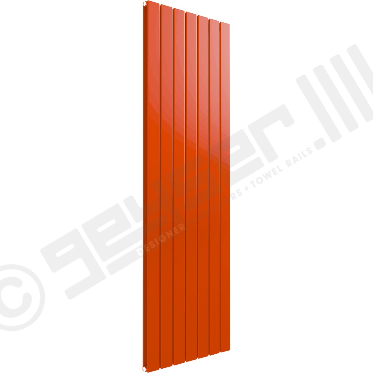 Cardiff Special Vertical Double Panel Radiator 1600mm x 514mm in Pure Orange RAL 2004