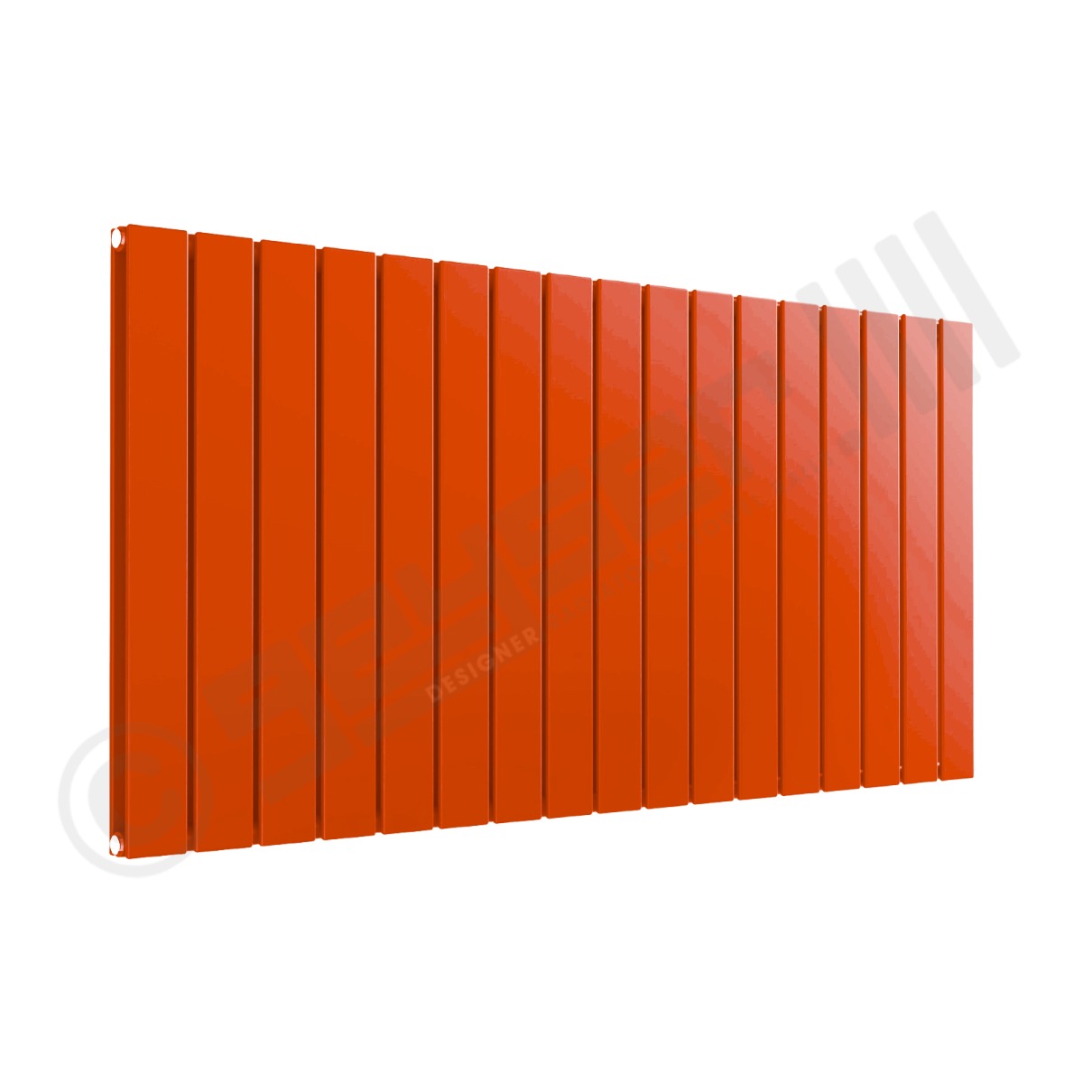 Cardiff Special Flat Horizontal Double Panel Designer Radiator 600mm x 1254mm in Pure Orange RAL 2004