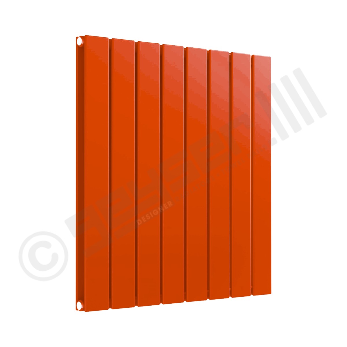 Cardiff Special Flat Horizontal Double Panel Designer Radiator 600mm x 588mm in Pure Orange RAL 2004