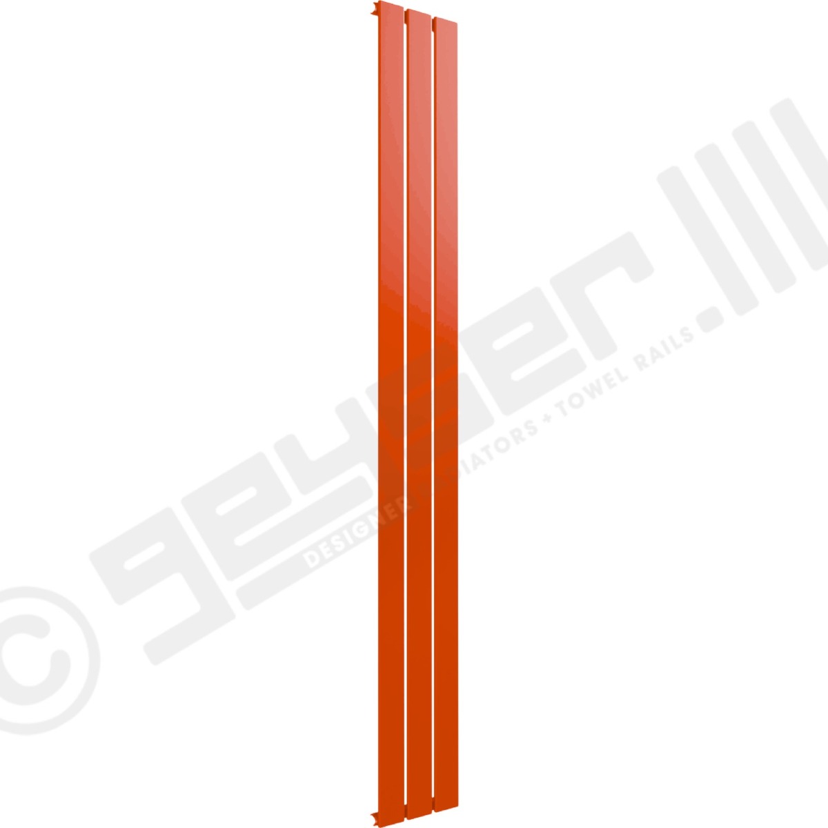 Cardiff Special Vertical Single Panel Radiator 1600mm x 218mm in Pure Orange RAL 2004