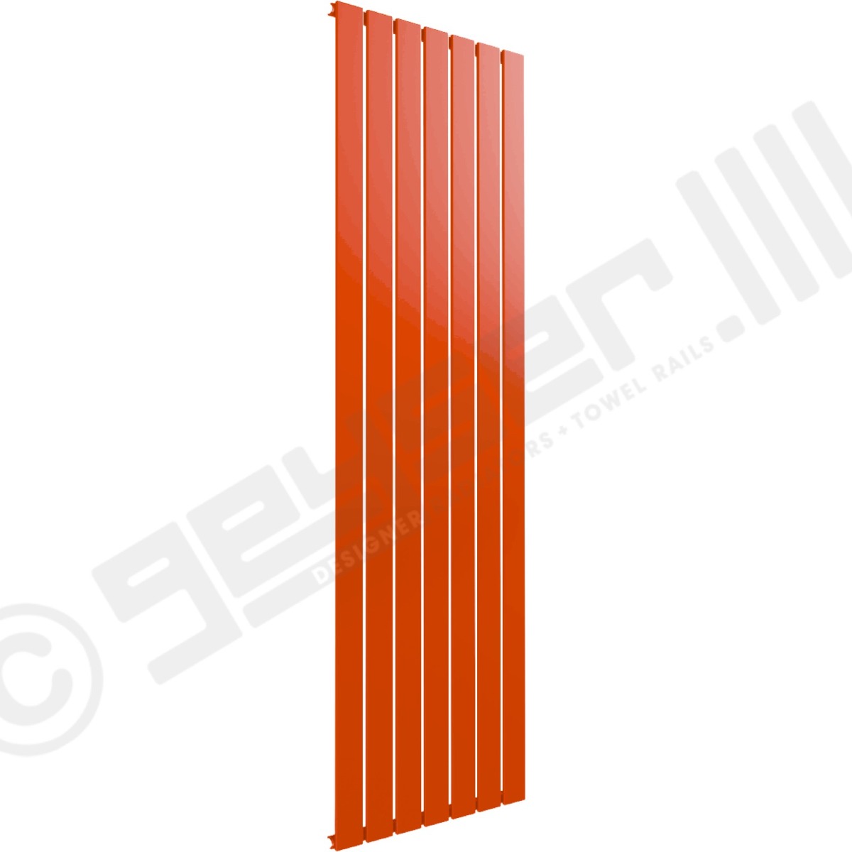 Cardiff Special Flat Vertical Single Panel Designer Radiator 1800mm x 514mm in Pastel Orange RAL 2003