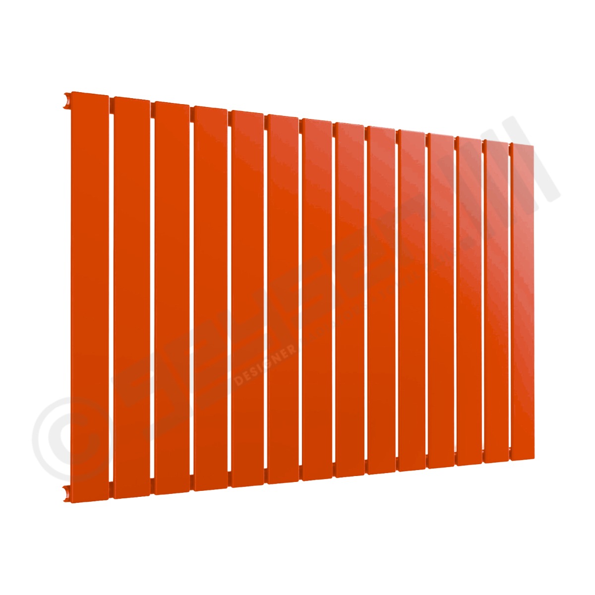 Cardiff Special Flat Horizontal Single Panel Designer Radiator 600mm x 1032mm in Pure Orange RAL 2004