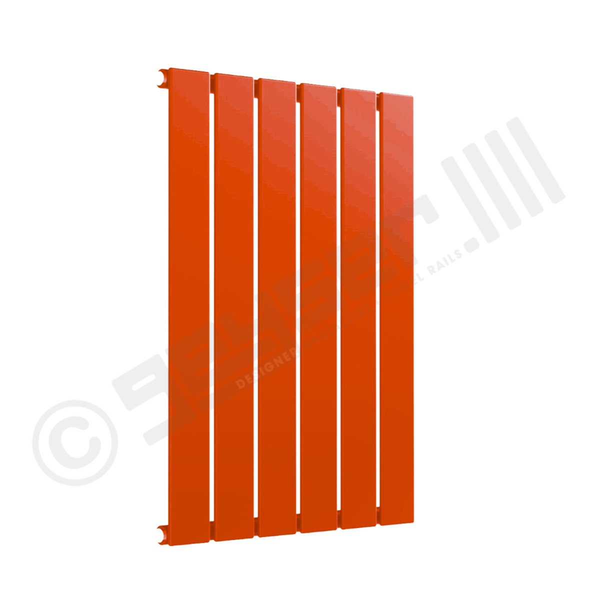 Cardiff Special Flat Horizontal Single Panel Designer Radiator 600mm x 440mm in Pure Orange RAL 2004