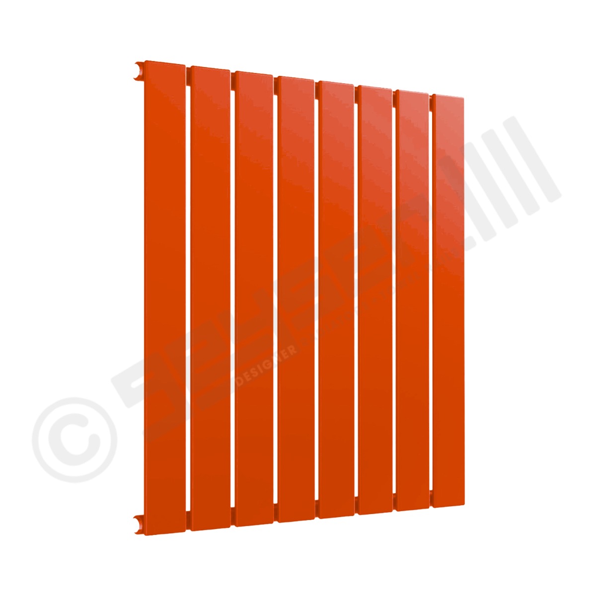 Cardiff Special Flat Horizontal Single Panel Designer Radiator 600mm x 588mm in Pastel Orange RAL 2003