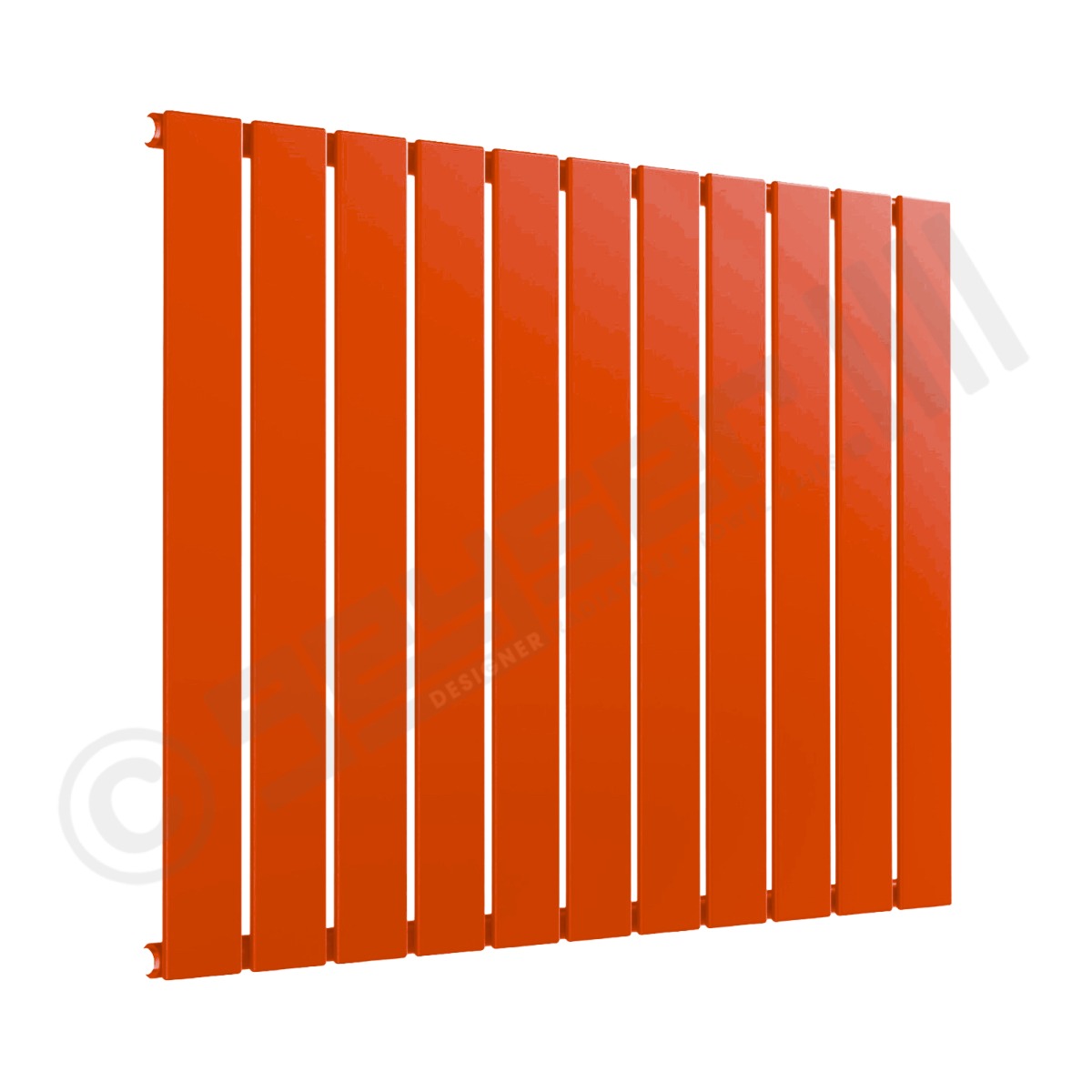 Cardiff Special Flat Horizontal Single Panel Designer Radiator 600mm x 810mm in Pure Orange RAL 2004
