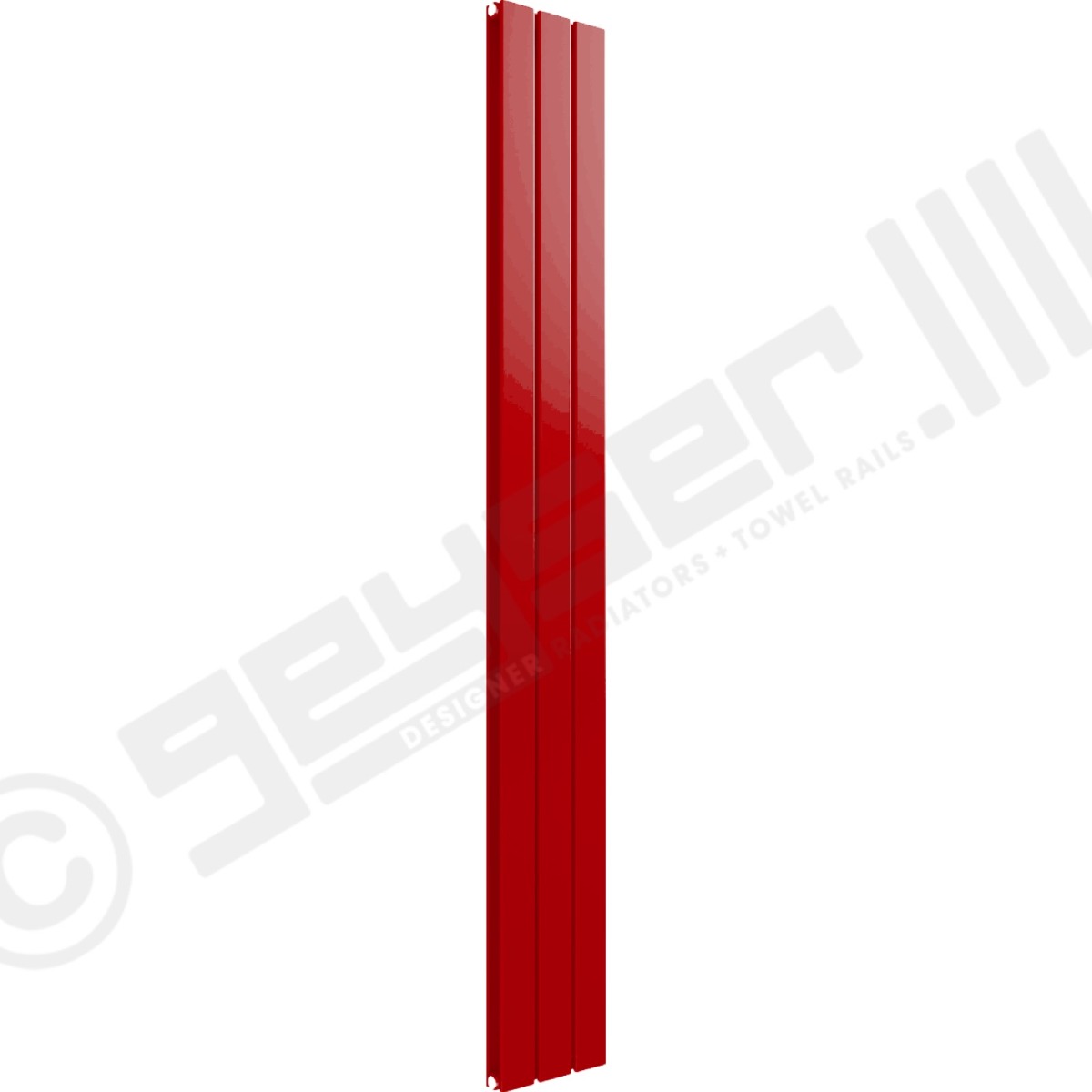 Cardiff Special Vertical Double Panel Radiator 1600mm x 218mm in Signal Red RAL 3001