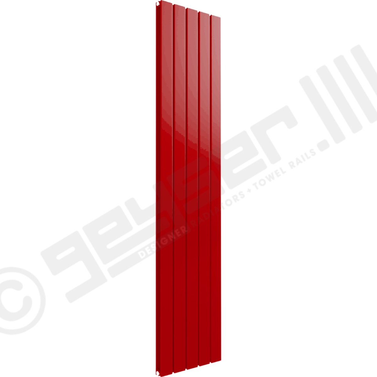 Cardiff Special Flat Vertical Double Panel Designer Radiator 1800mm x 366mm in Signal Red RAL 3001