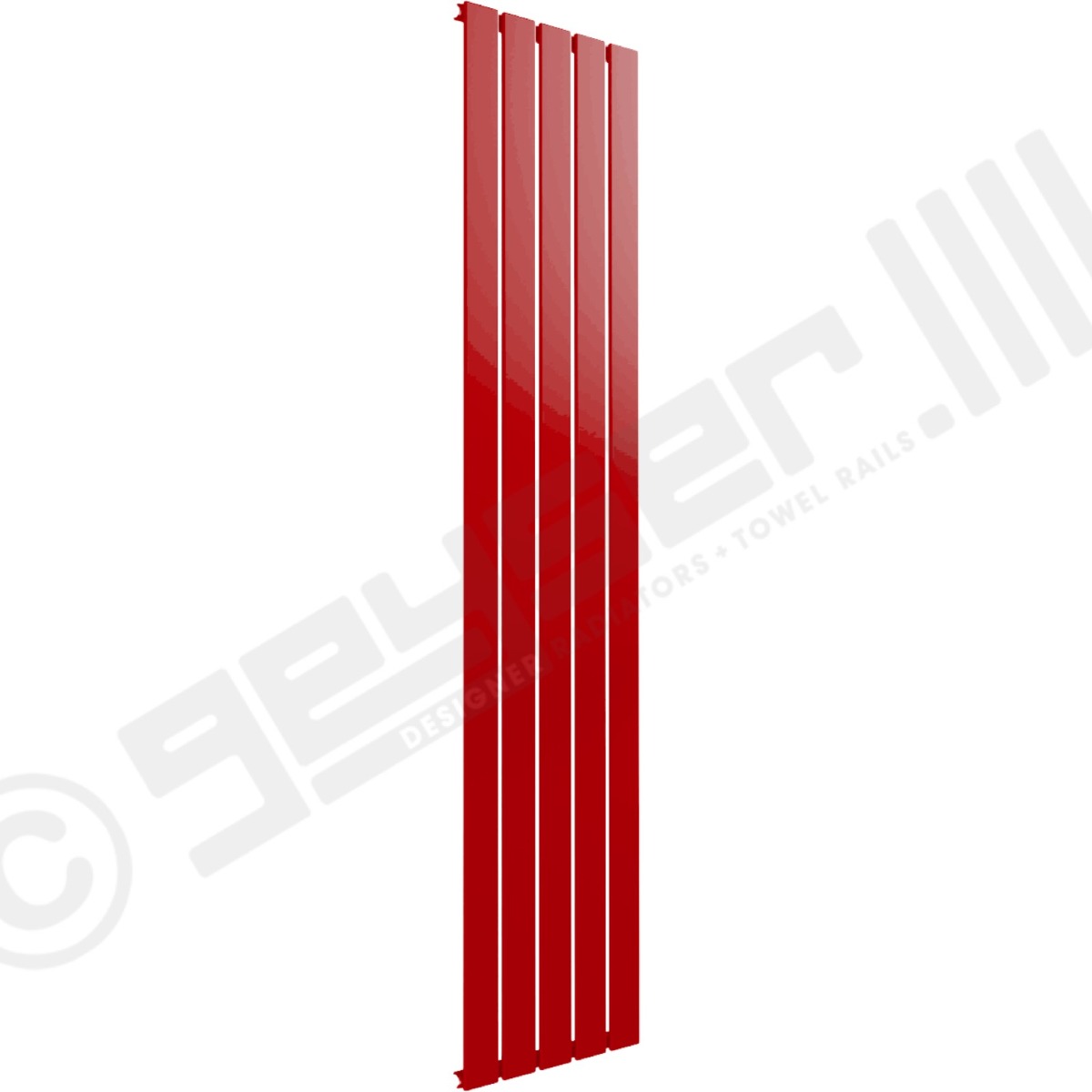 Cardiff Special Vertical Single Panel Radiator 1600mm x 366mm in Signal Red RAL 3001