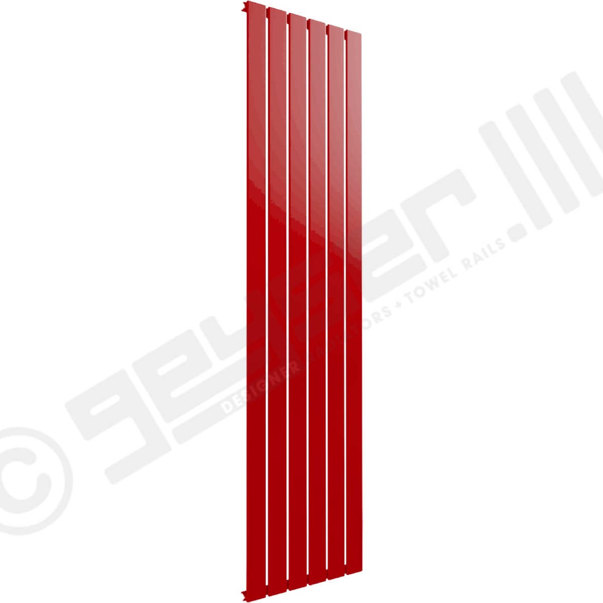 Cardiff Special Vertical Single Panel Radiator 1600mm x 440mm in Signal Red RAL 3001