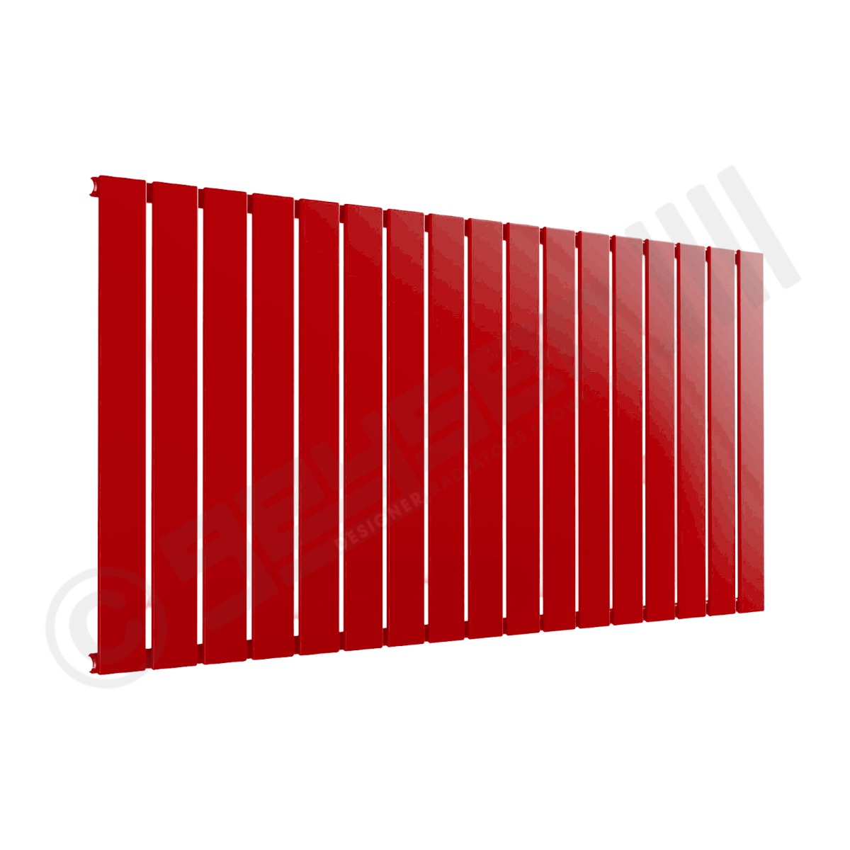 Cardiff Special Horizontal Single Panel Radiator 600mm x 1254mm in Signal Red RAL 3001