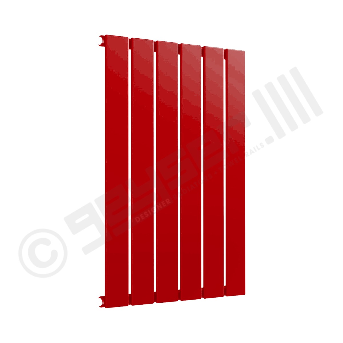 Cardiff Special Flat Horizontal Single Panel Designer Radiator 600mm x 440mm in Signal Red RAL 3001
