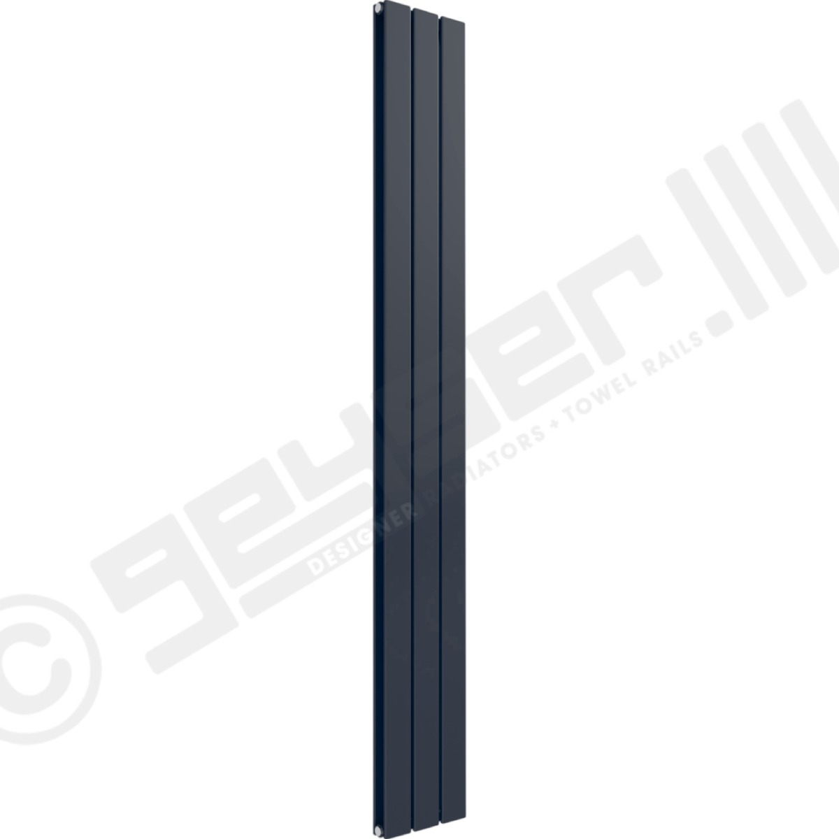 Cardiff Special Flat Vertical Double Panel Designer Radiator 1600mm x 218mm in Slate Grey RAL 7015