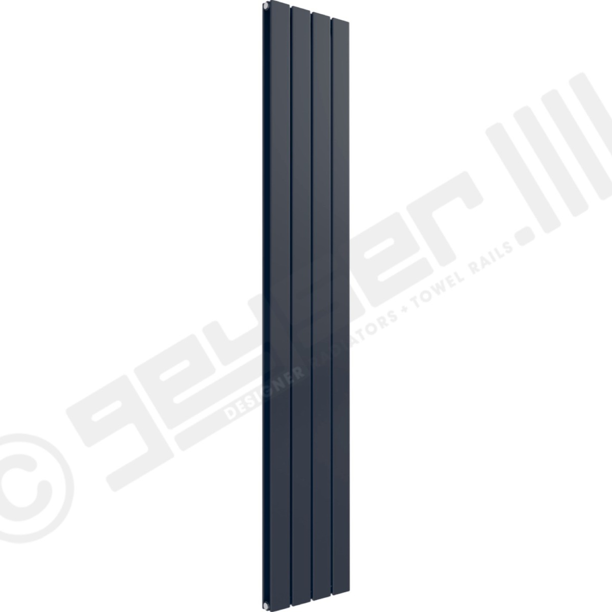 Cardiff Special Flat Vertical Double Panel Designer Radiator 1800mm x 292mm in Slate Grey RAL 7015