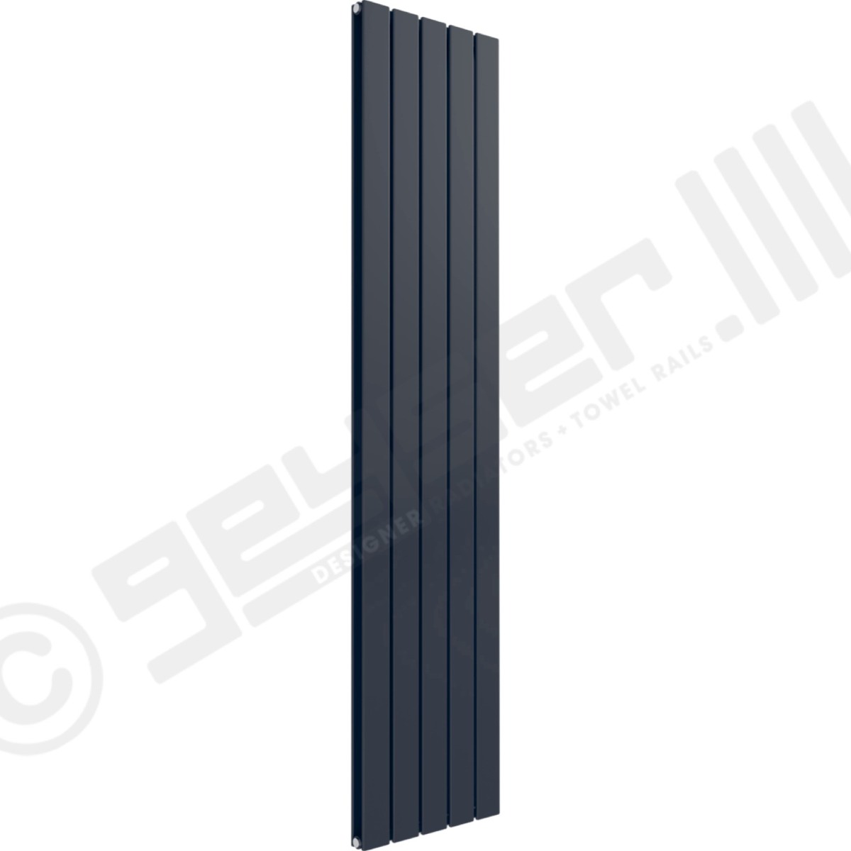 Cardiff Special Flat Vertical Double Panel Designer Radiator 1800mm x 366mm in Slate Grey RAL 7015