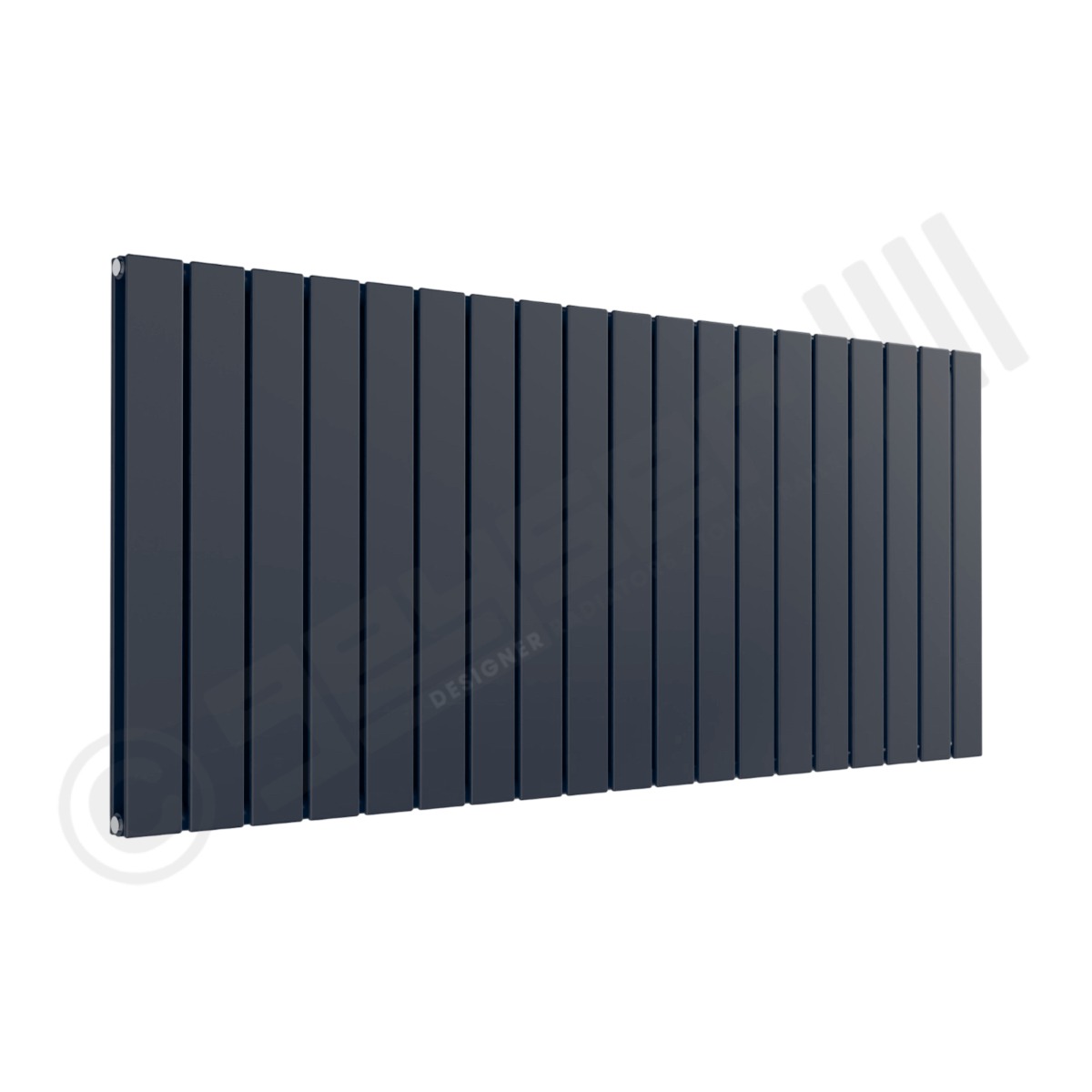Cardiff Special Flat Horizontal Double Panel Designer Radiator 600mm x 1402mm in Slate Grey RAL 7015