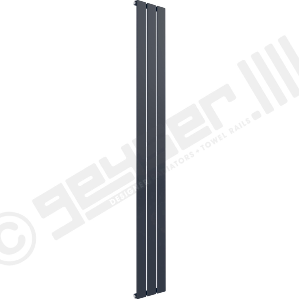 Cardiff Special Vertical Single Panel Radiator 1600mm x 218mm in Slate Grey RAL 7015