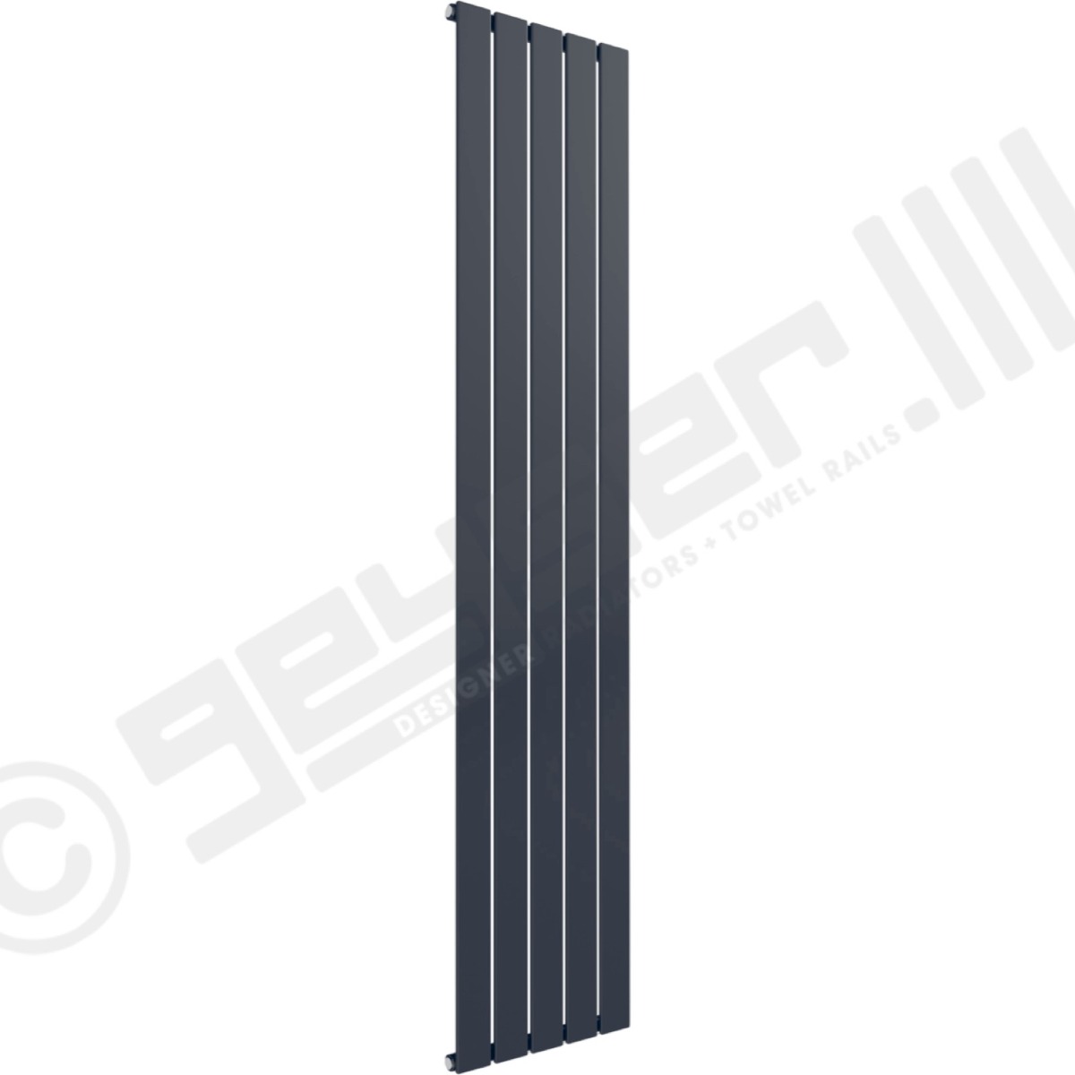 Cardiff Special Flat Vertical Single Panel Designer Radiator 1600mm x 366mm in Slate Grey RAL 7015