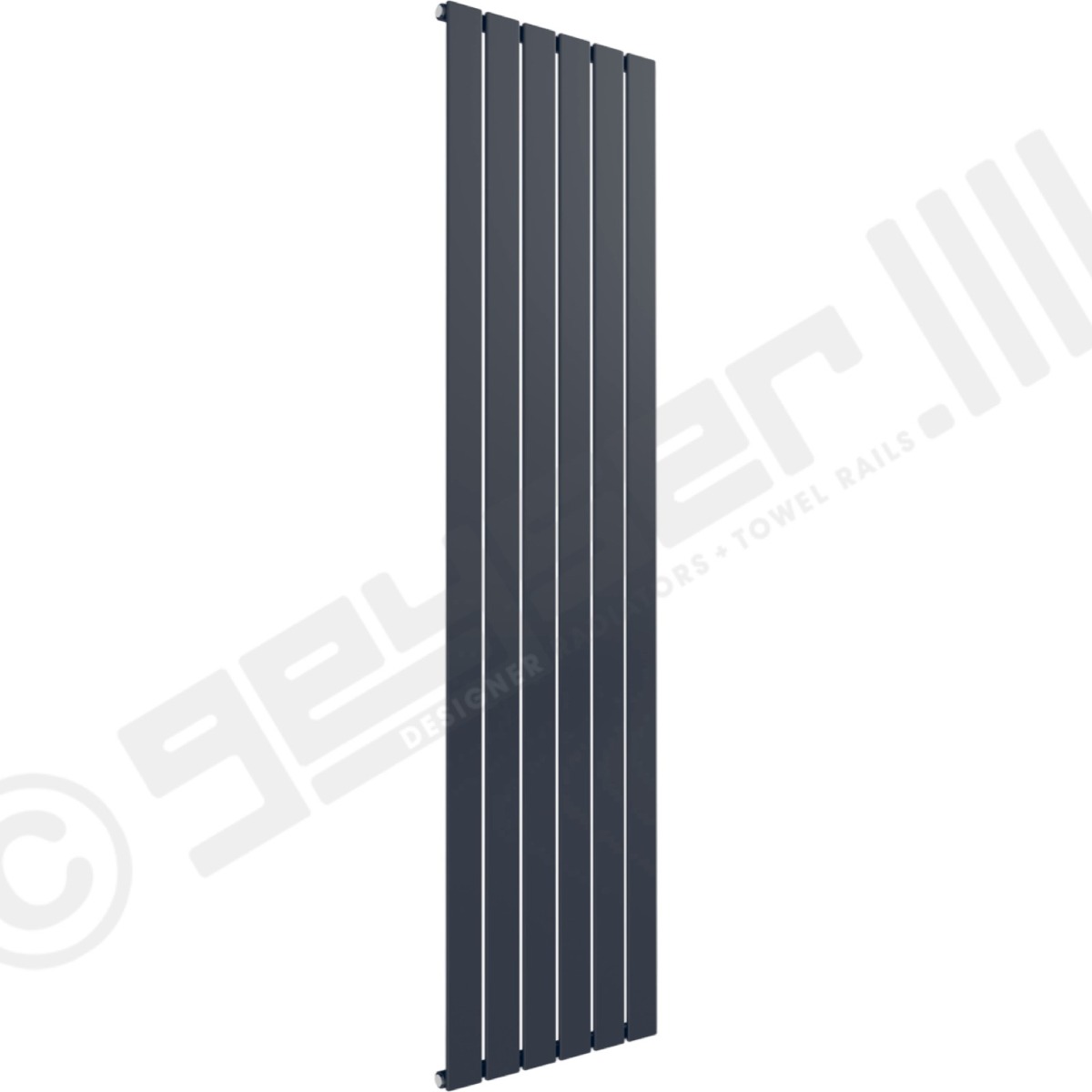 Cardiff Special Flat Vertical Single Panel Designer Radiator 1800mm x 440mm in Grey Aluminium RAL 9007