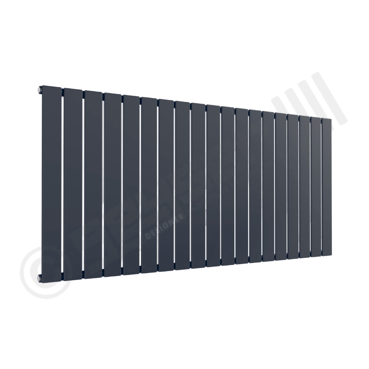 Cardiff Special Flat Horizontal Single Panel Designer Radiator 600mm x 1402mm in Slate Grey RAL 7015
