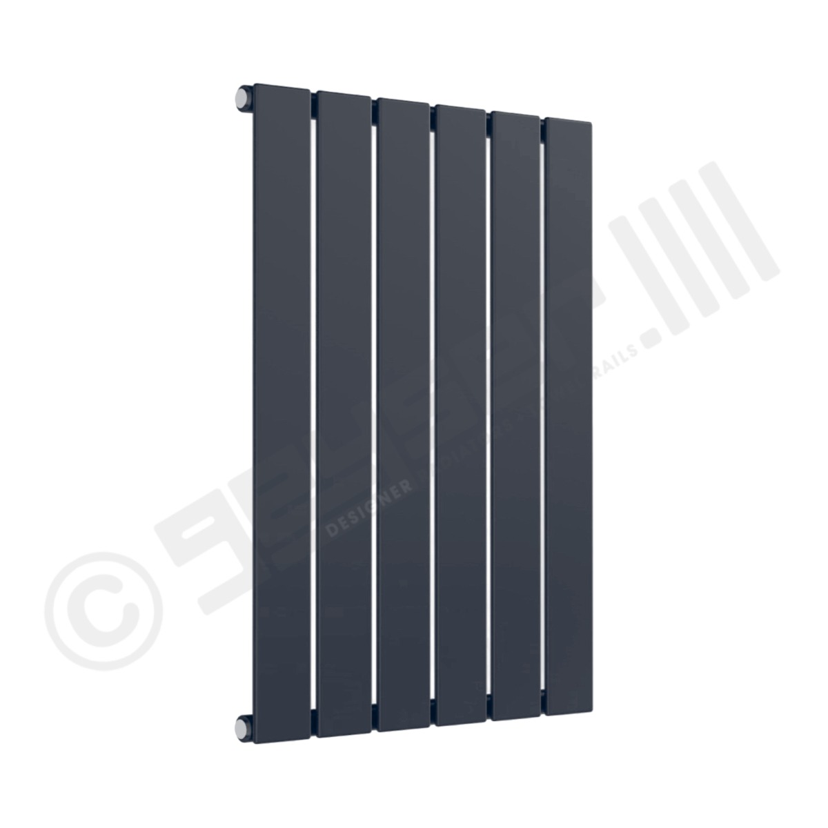 Cardiff Special Flat Horizontal Single Panel Designer Radiator 600mm x 440mm in Slate Grey RAL 7015