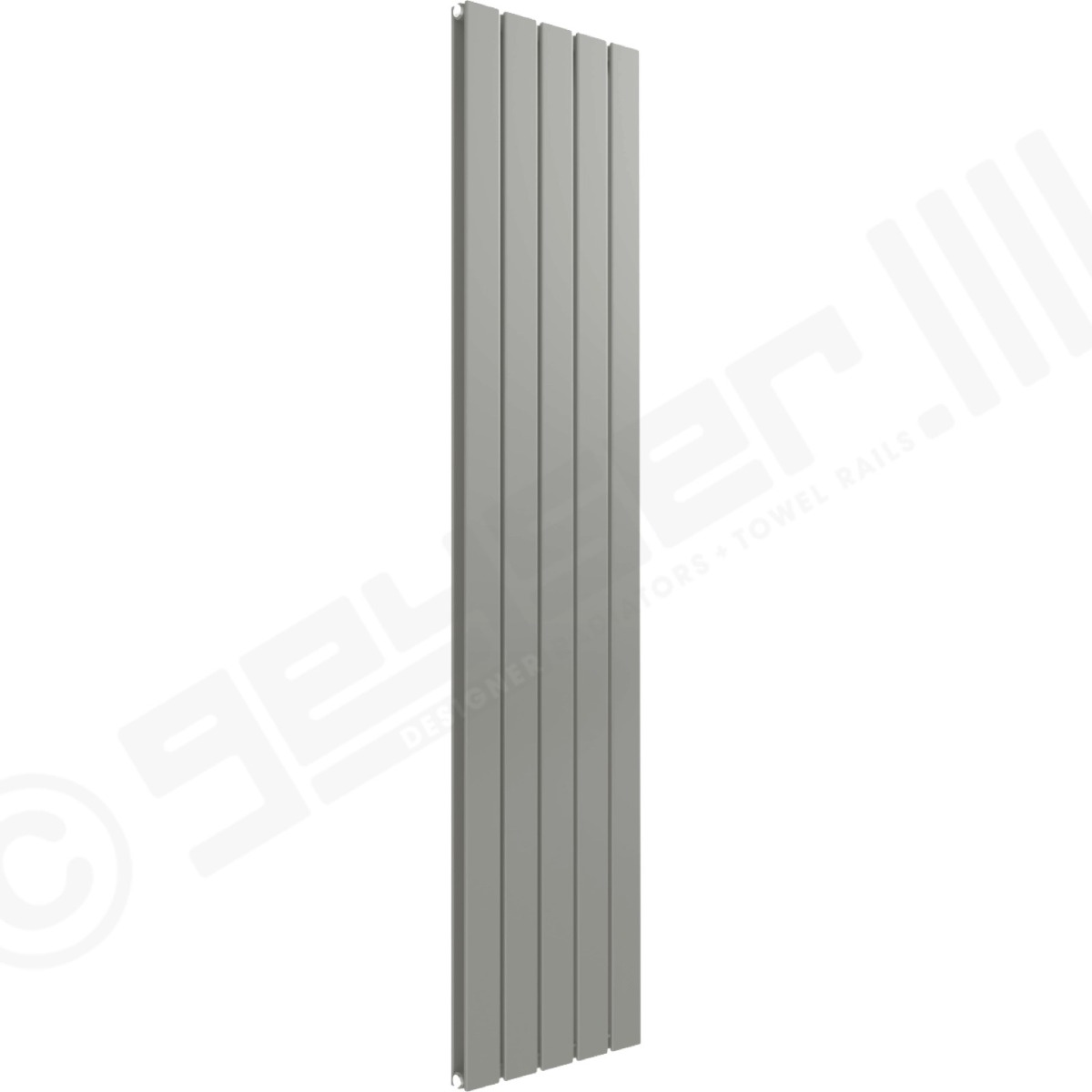 Cardiff Special Flat Vertical Double Panel Designer Radiator 1800mm x 366mm in Stone Grey RAL 7030