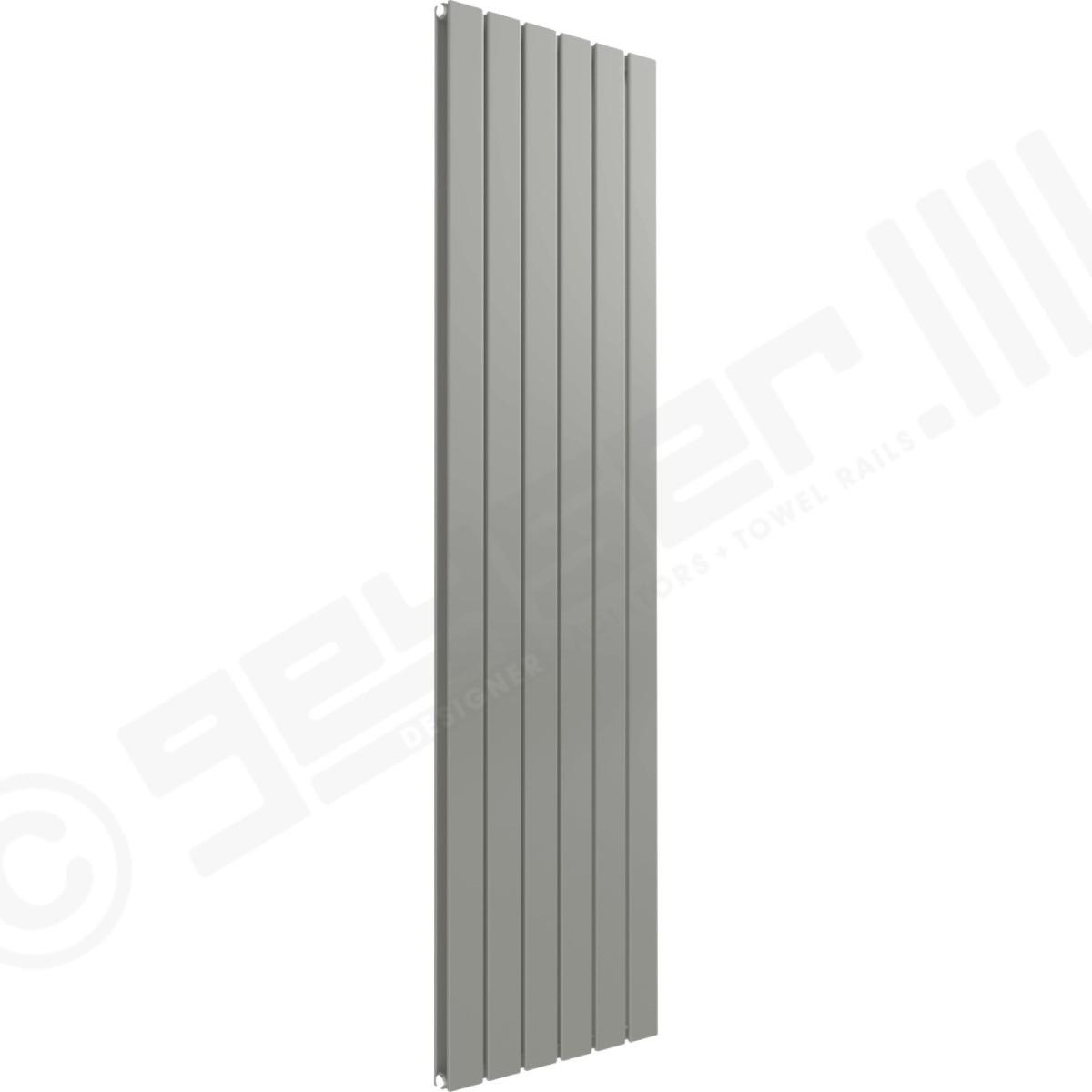 Cardiff Special Flat Vertical Double Panel Designer Radiator 1800mm x 440mm in Stone Grey RAL 7030