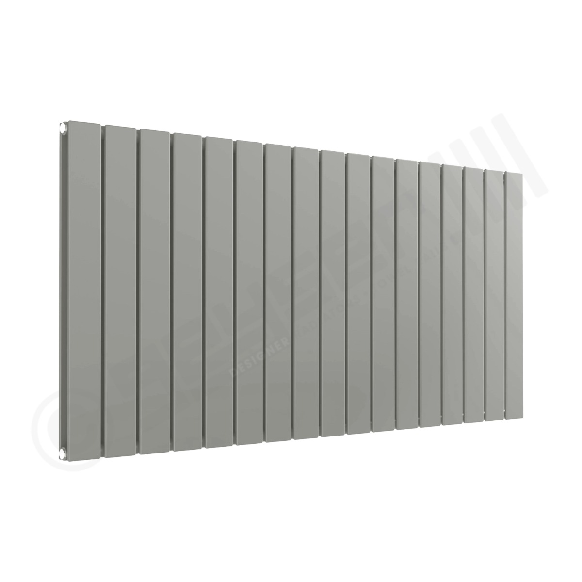 Cardiff Special Flat Horizontal Double Panel Designer Radiator 600mm x 1254mm in Stone Grey RAL 7030