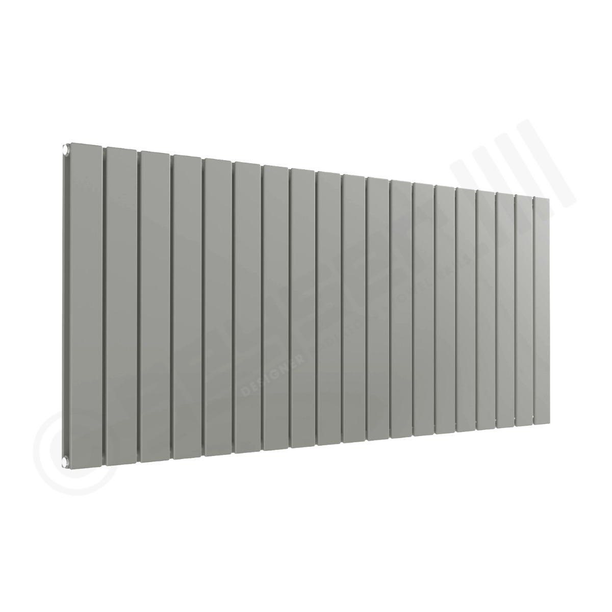 Cardiff Special Flat Horizontal Double Panel Designer Radiator 600mm x 1402mm in Stone Grey RAL 7030