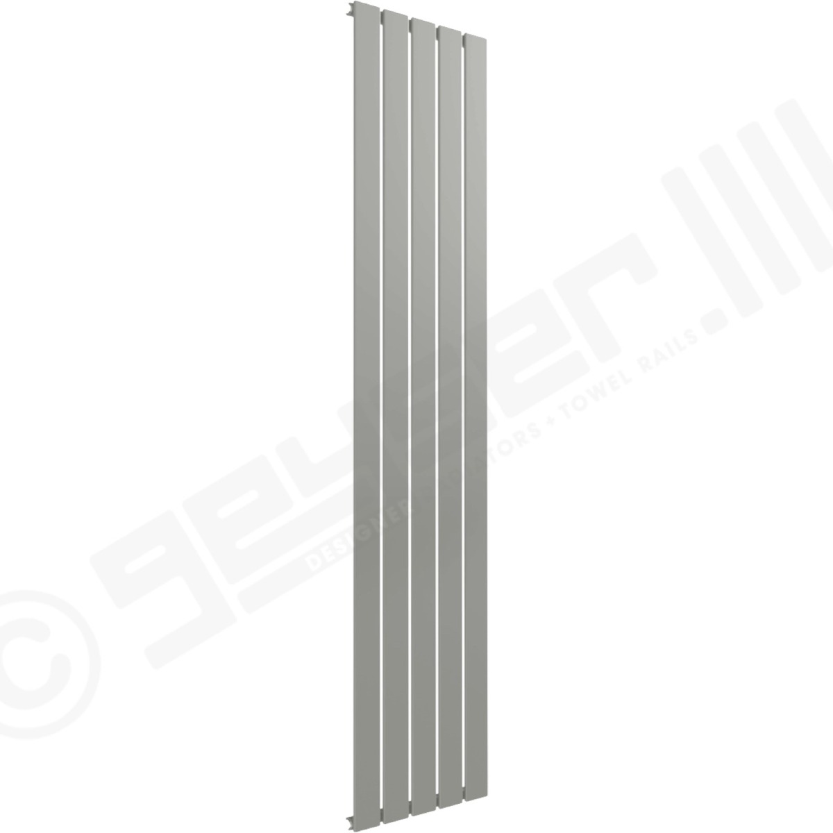 Cardiff Special Flat Vertical Single Panel Designer Radiator 1800mm x 366mm in Stone Grey RAL 7030