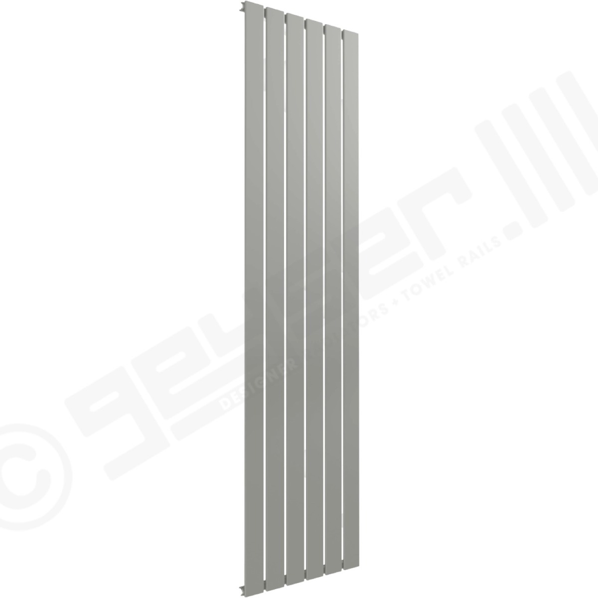 Cardiff Special Flat Vertical Single Panel Designer Radiator 1800mm x 440mm in Stone Grey RAL 7030