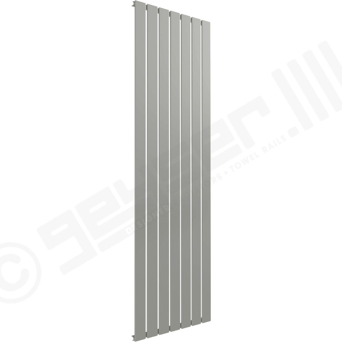 Cardiff Special Flat Vertical Single Panel Designer Radiator 1800mm x 514mm in Stone Grey RAL 7030