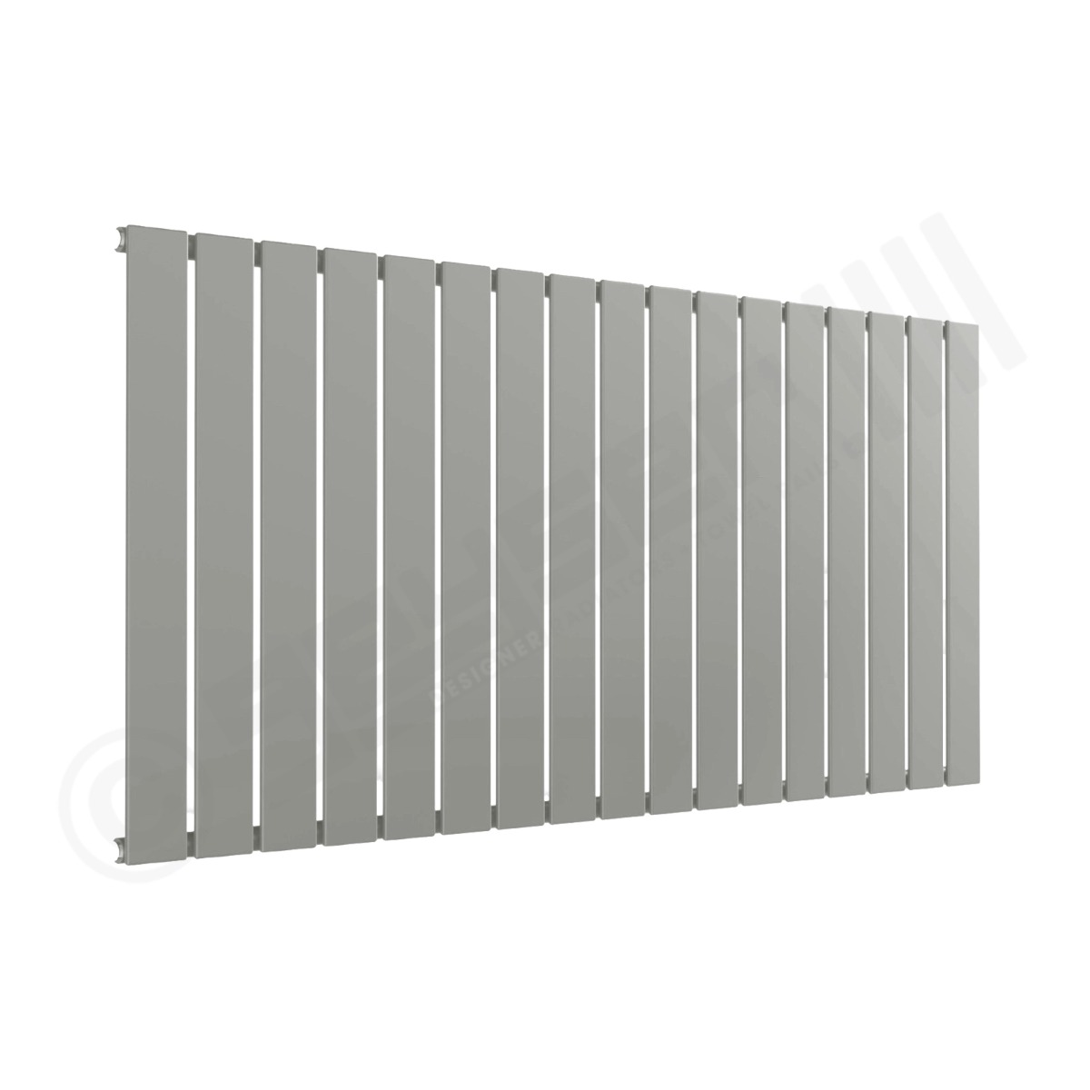 Cardiff Special Flat Horizontal Single Panel Designer Radiator 600mm x 1254mm in Stone Grey RAL 7030