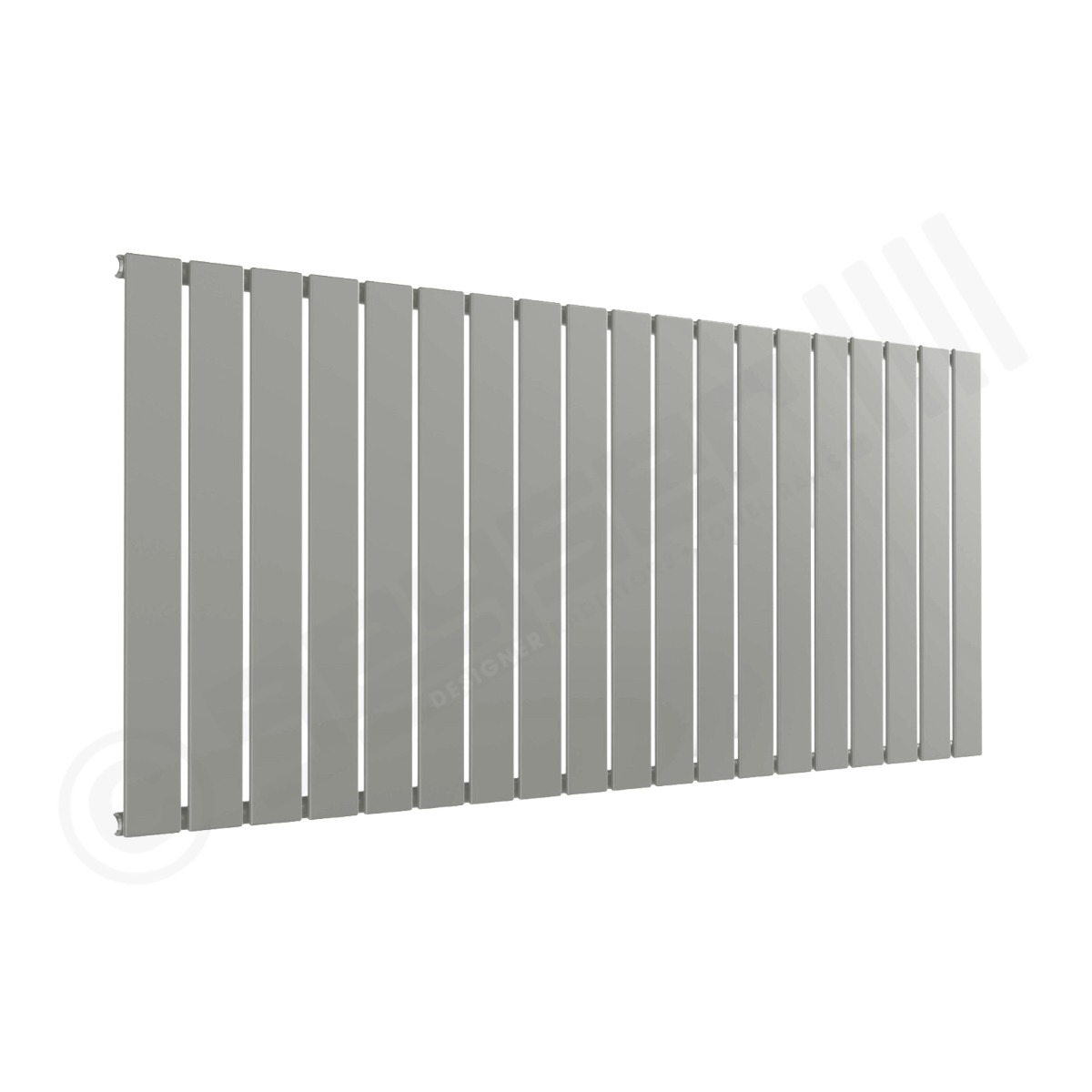 Cardiff Special Flat Horizontal Single Panel Designer Radiator 600mm x 1402mm in Stone Grey RAL 7030