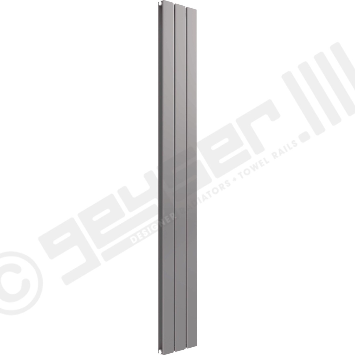 Cardiff Special Flat Vertical Double Panel Designer Radiator 1800mm x 218mm in Traffic Grey RAL 7042