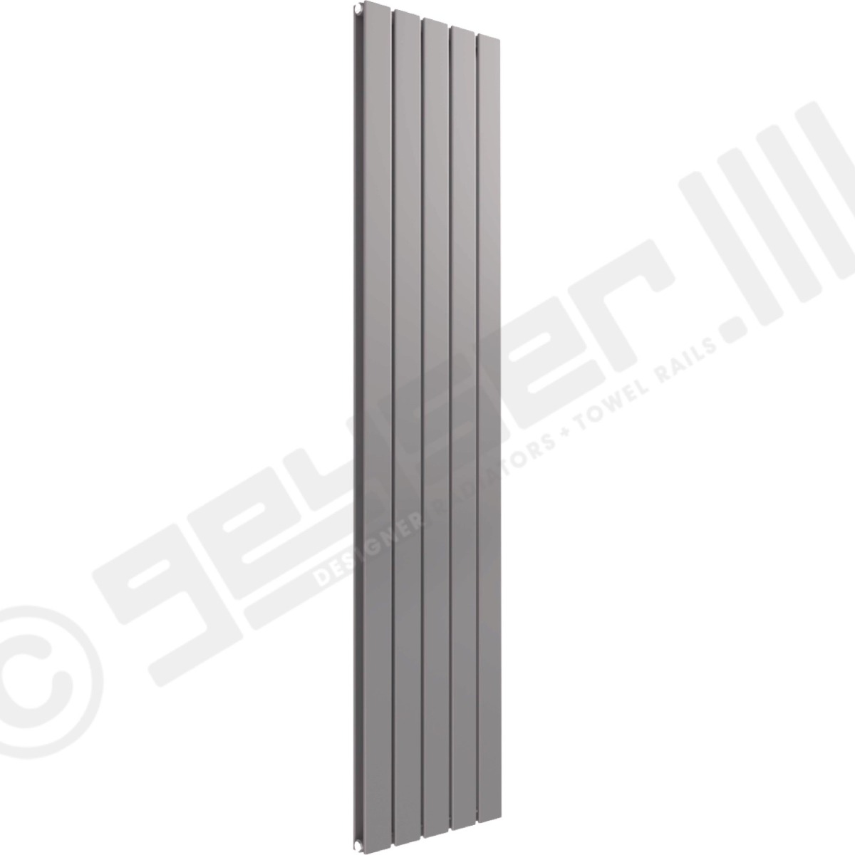 Cardiff Special Flat Vertical Double Panel Designer Radiator 1600mm x 366mm in Traffic Grey RAL 7042