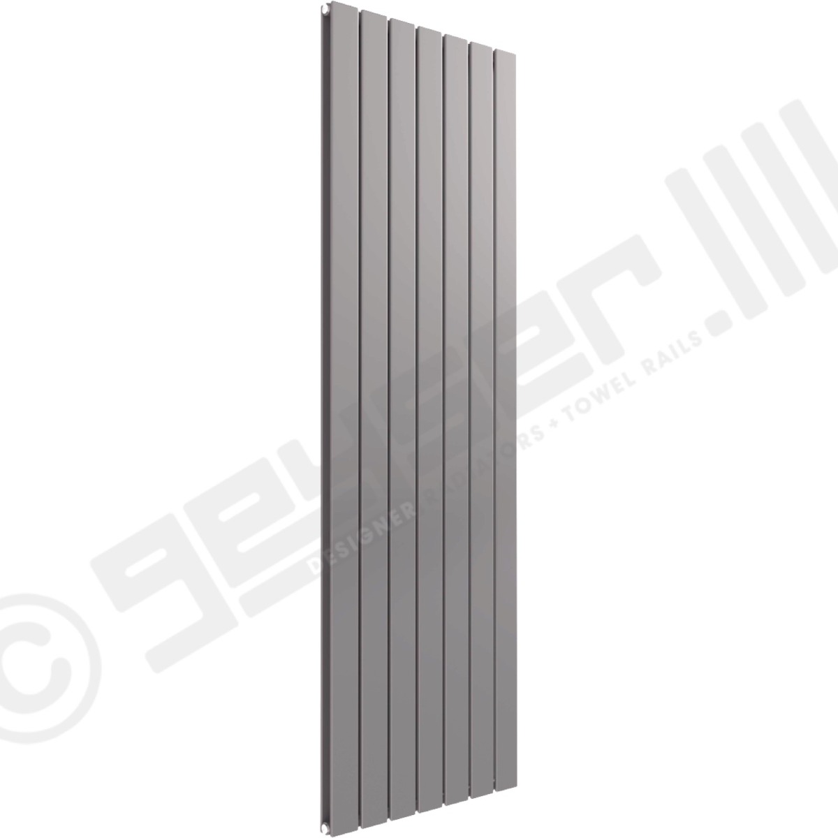 Cardiff Special Flat Vertical Double Panel Designer Radiator 1600mm x 514mm in Traffic Grey RAL 7042