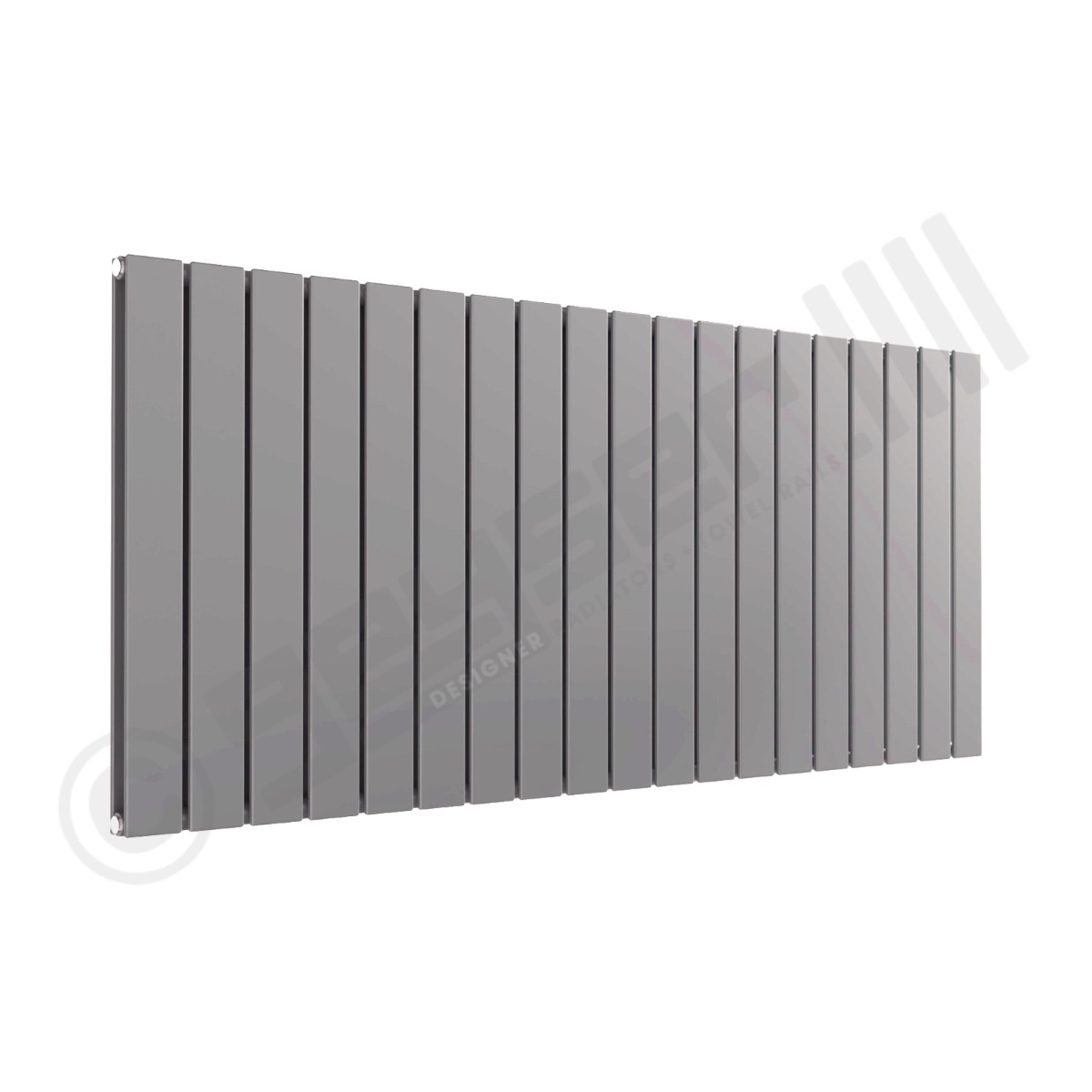 Cardiff Special Flat Horizontal Double Panel Designer Radiator 600mm x 1402mm in Traffic Grey RAL 7042