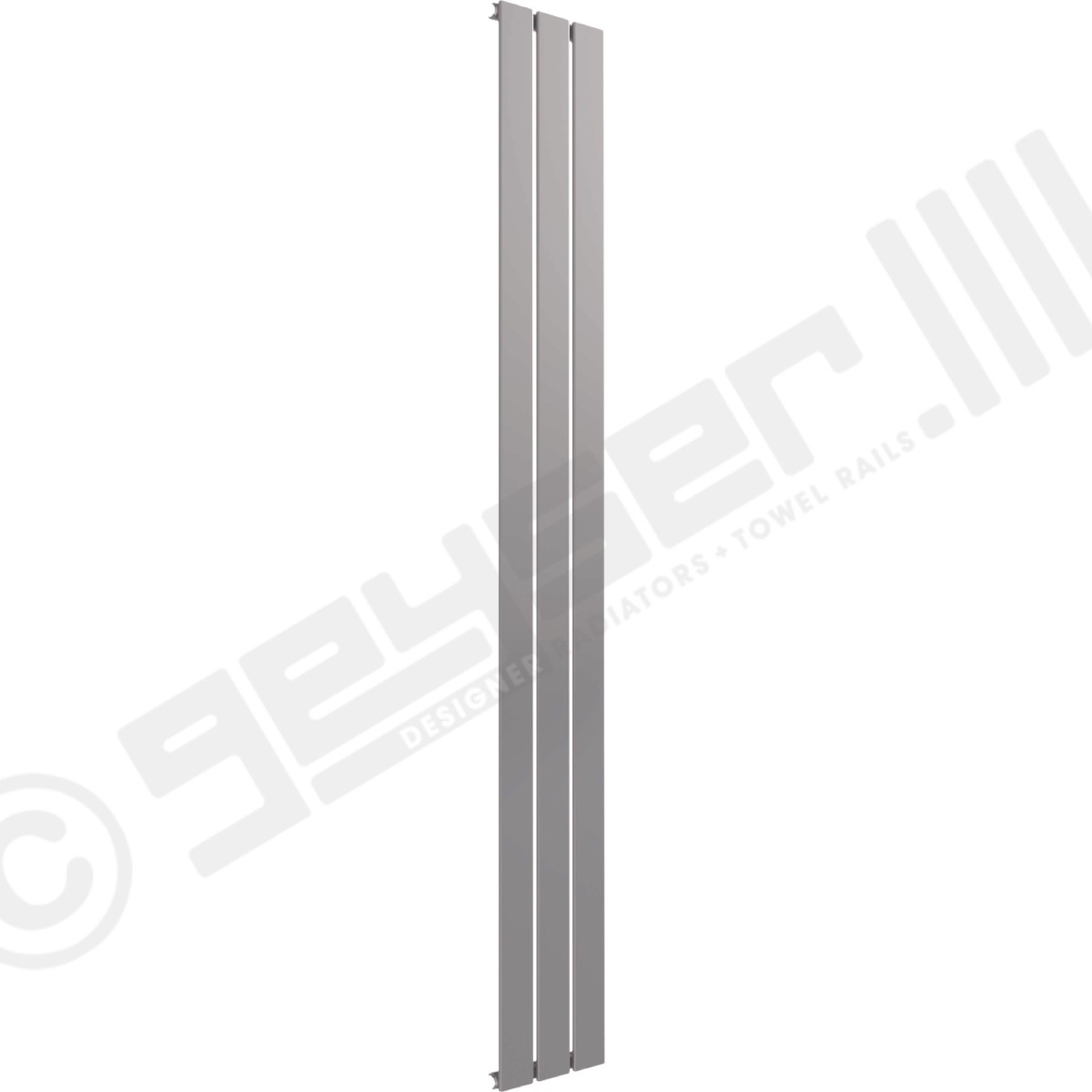 Cardiff Special Flat Vertical Single Panel Designer Radiator 1800mm x 218mm in Traffic Grey RAL 7042