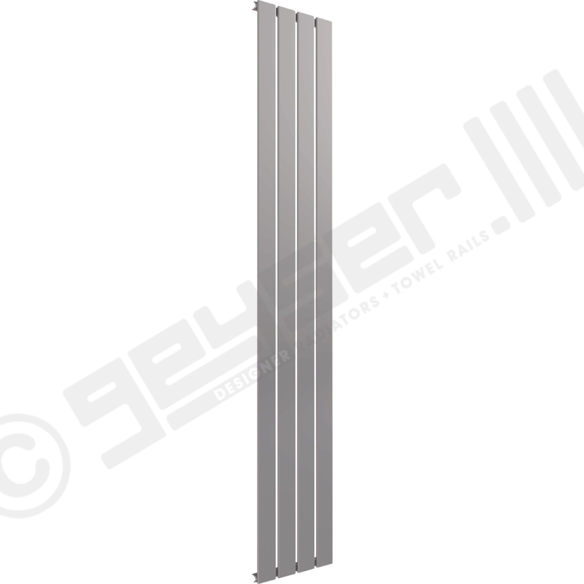 Cardiff Special Flat Vertical Single Panel Designer Radiator 1800mm x 292mm in Traffic Grey RAL 7042