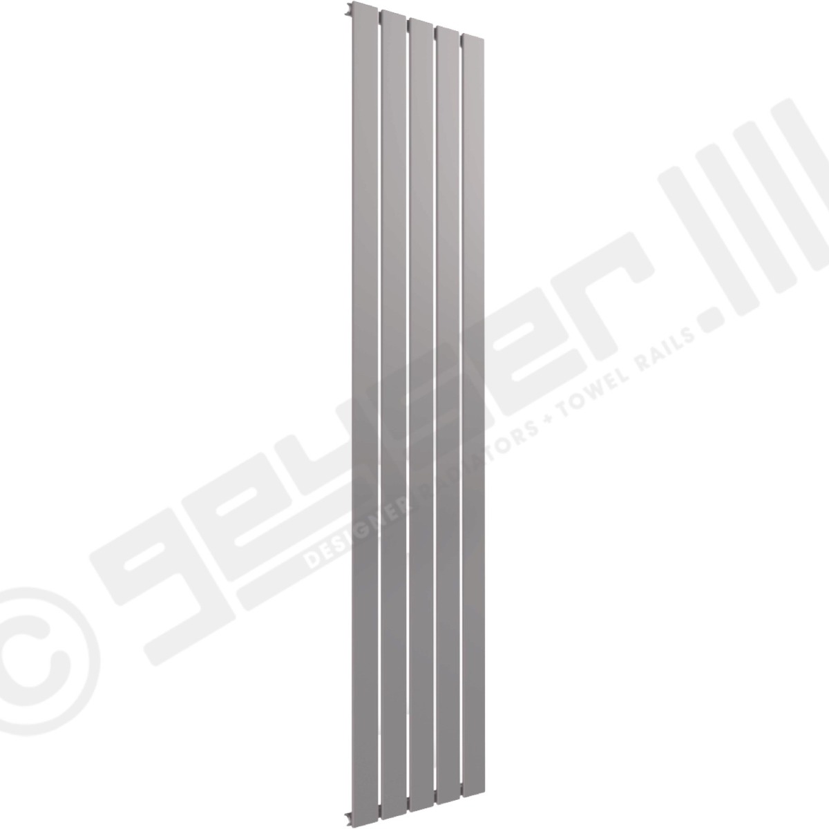 Cardiff Special Vertical Single Panel Radiator 1600mm x 366mm in Traffic Grey RAL 7042