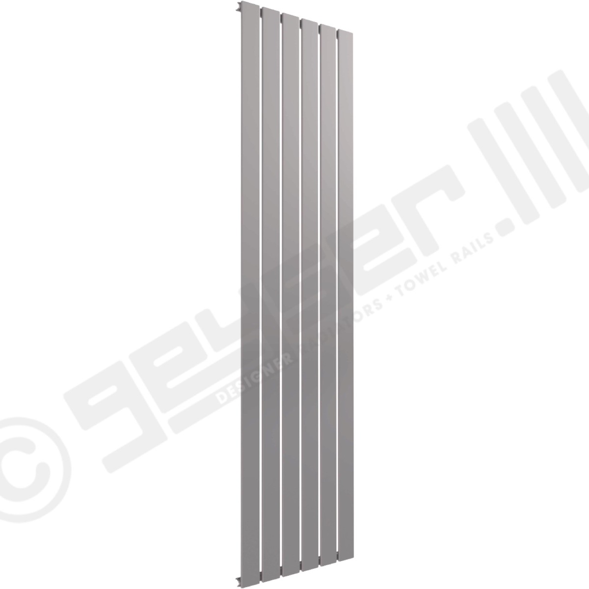 Cardiff Special Flat Vertical Single Panel Designer Radiator 1800mm x 440mm in Grey Aluminium RAL 9007