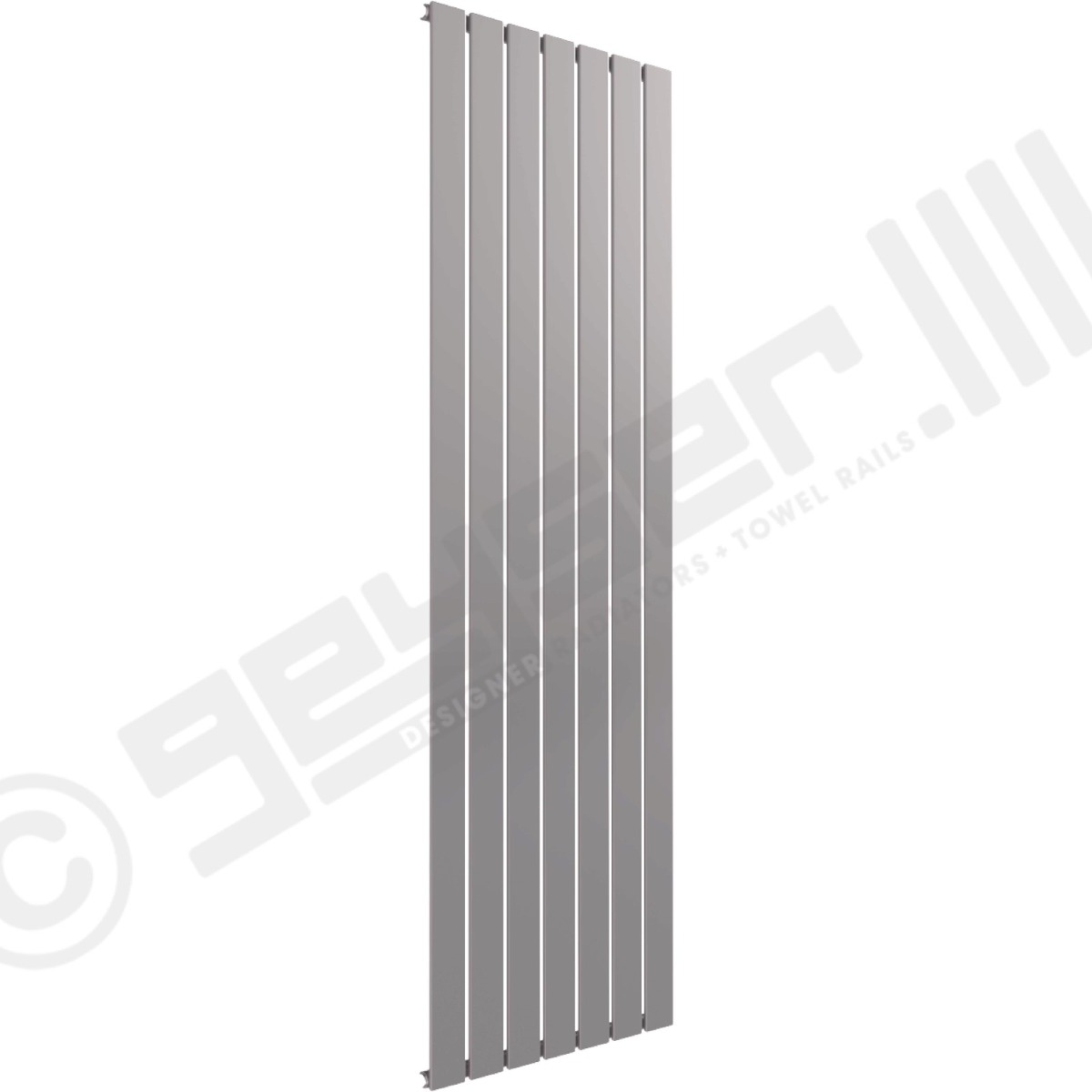 Cardiff Special Flat Vertical Single Panel Designer Radiator 1600mm x 514mm in Traffic Grey RAL 7042