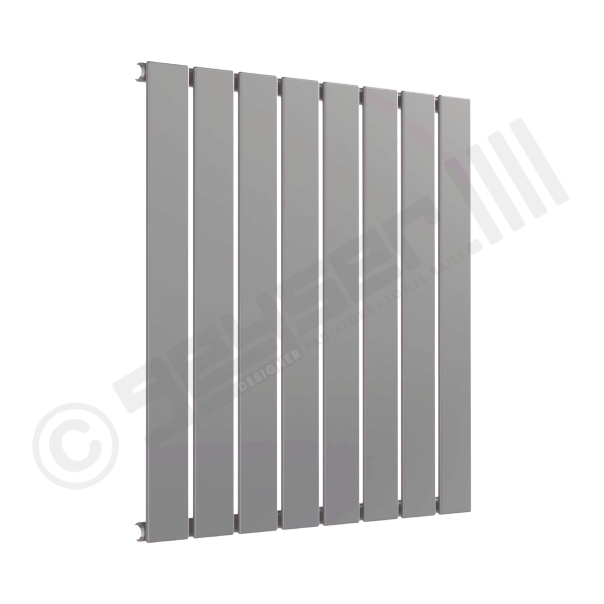 Cardiff Special Flat Horizontal Single Panel Designer Radiator 600mm x 588mm in Traffic Grey RAL 7042