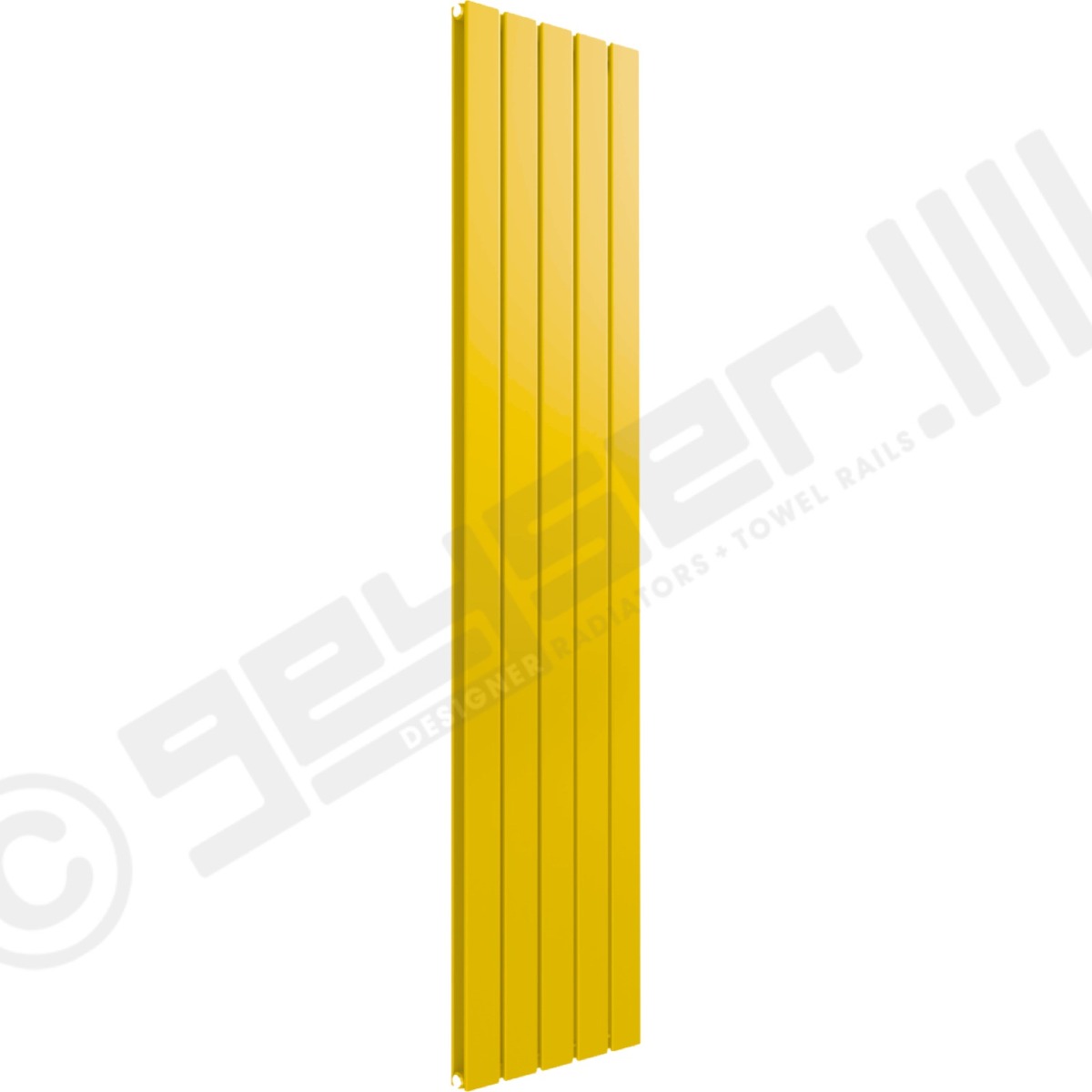 Cardiff Special Flat Vertical Double Panel Designer Radiator 1800mm x 366mm in Traffic Yellow RAL 1023