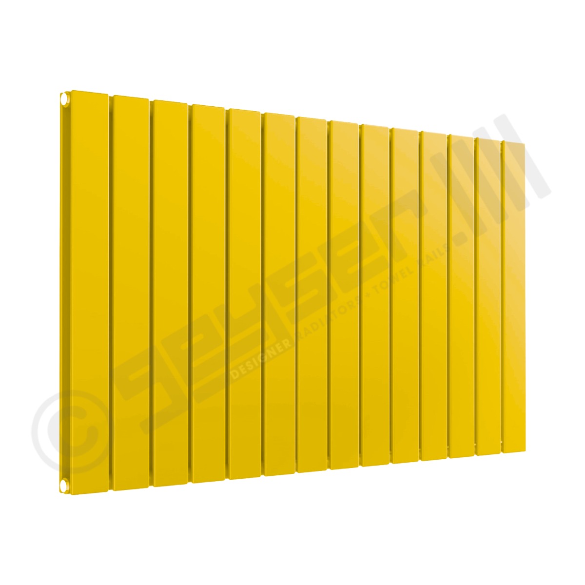 Cardiff Special Flat Horizontal Double Panel Designer Radiator 600mm x 1032mm in Traffic Yellow RAL 1023