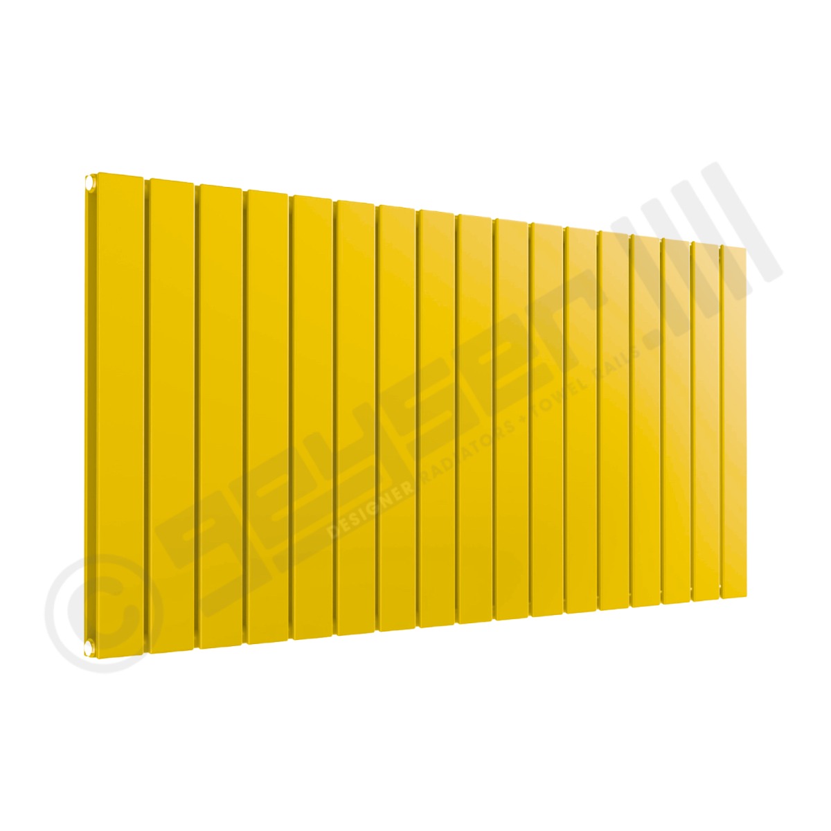 Cardiff Special Flat Horizontal Double Panel Designer Radiator 600mm x 1254mm in Traffic Yellow RAL 1023