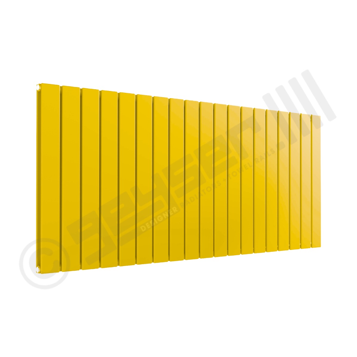 Cardiff Special Flat Horizontal Double Panel Designer Radiator 600mm x 1402mm in Traffic Yellow RAL 1023